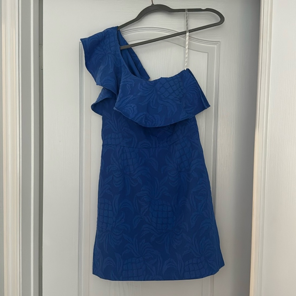 Lilly Pulitzer Kipton one shoulder romper blue